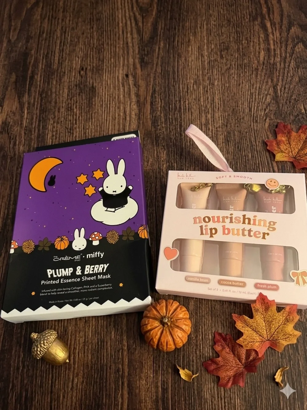 The Crème shop 5 sheet masks and 3 nourishing lip butters by Nicole Miller